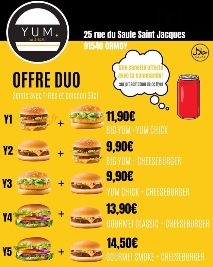 Yum Sweet & Salt — carte page 1