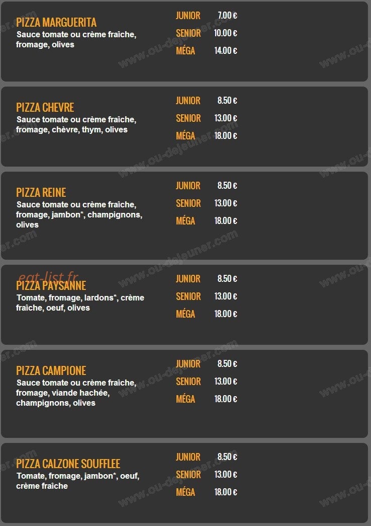 Pizza Paray — carte page 3