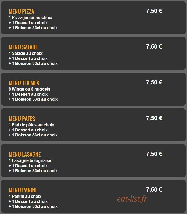 Pizza Paray — carte page 2