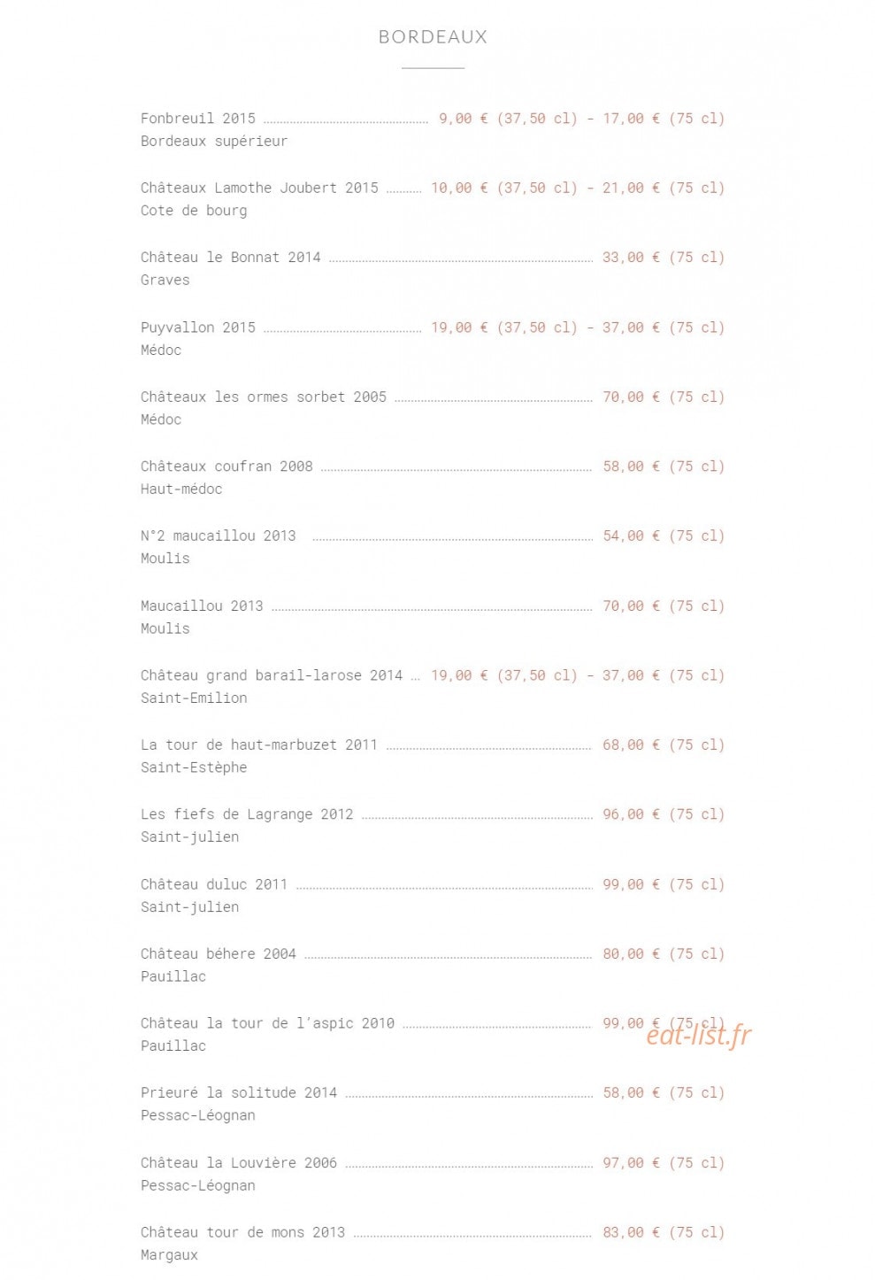Le Relais de Cocatrix — carte page 14