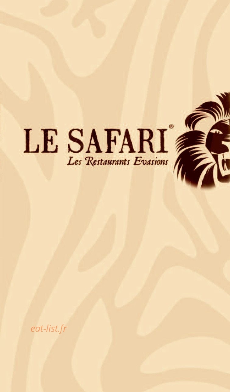 Menu Le Safari - Carte et menu Le Safari Etrechy