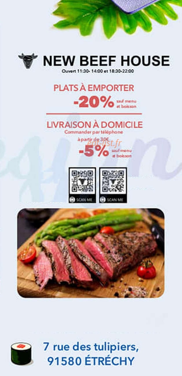 New Beef House — carte page 1