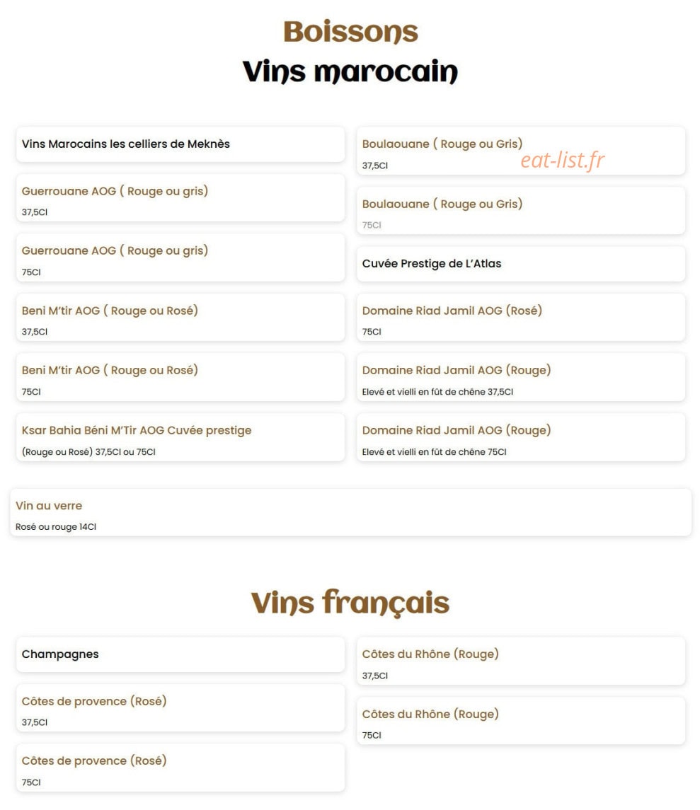 Soleil De Marrakech — carte page 5