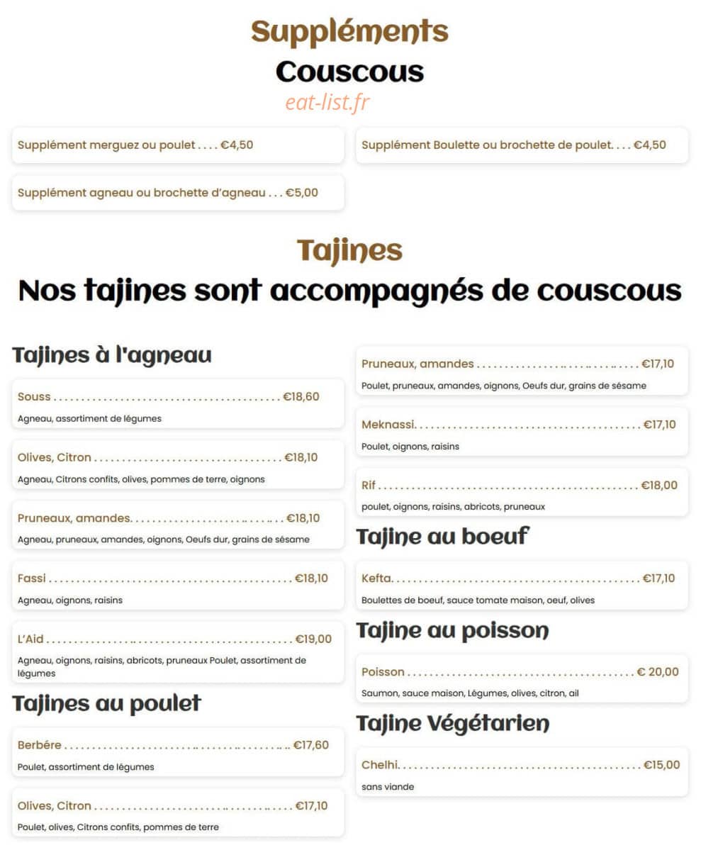 Soleil De Marrakech — carte page 2