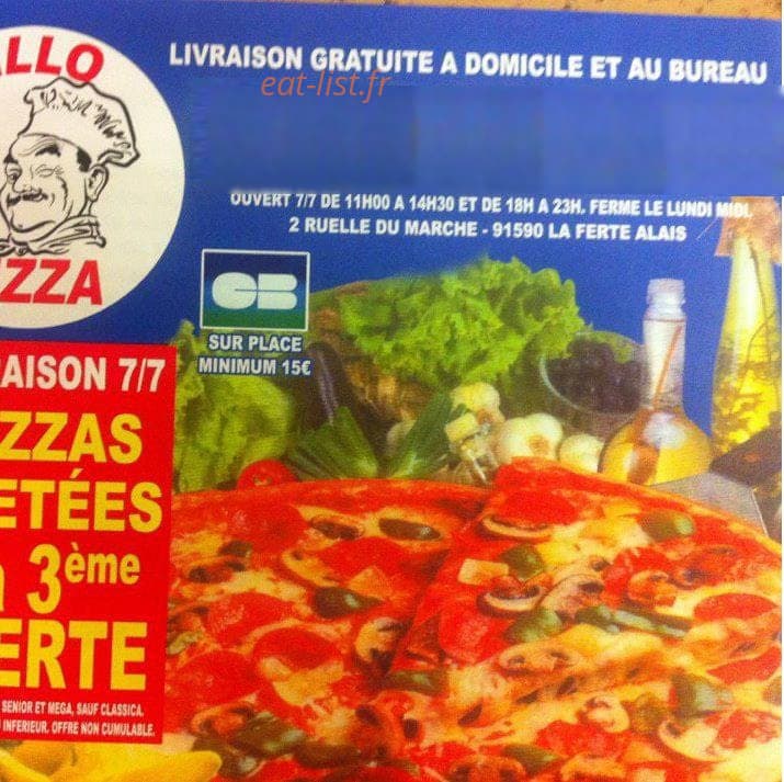 Allo Pizza — carte page 1