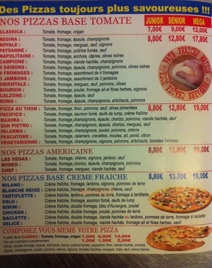 Allo Pizza — carte page 2