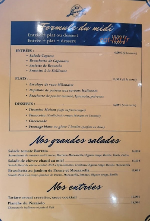 Pizzas Laurent — carte page 3