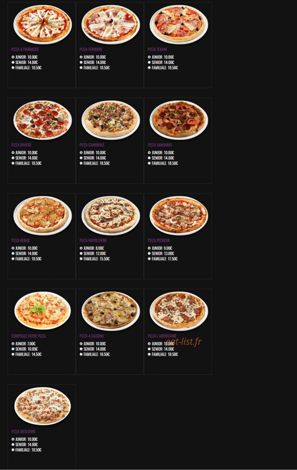 Pizza Presto — carte page 3