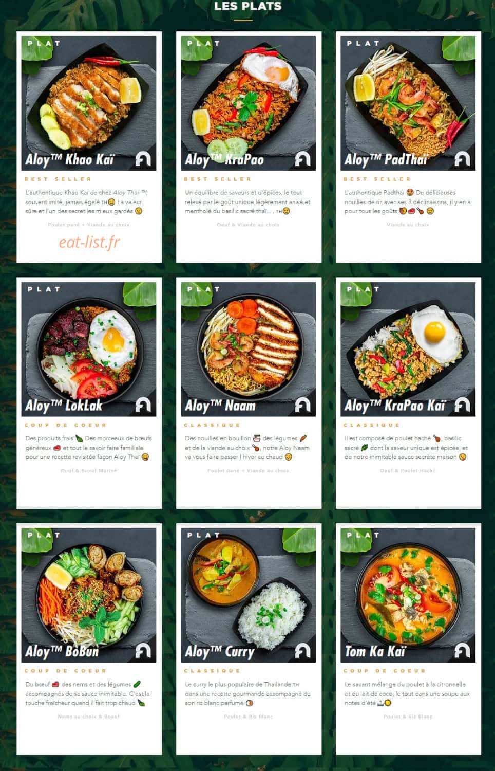 Aloy Thai — carte page 2