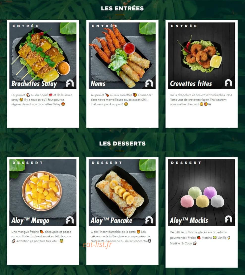 Aloy Thai — carte page 1