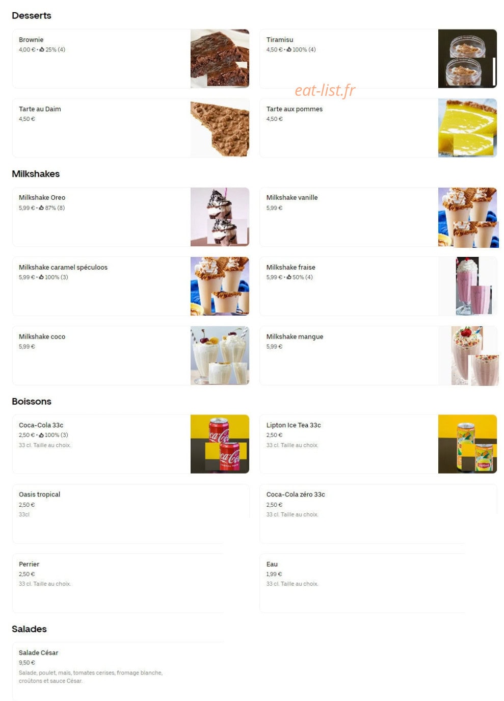 Burger 45 Street — carte page 7