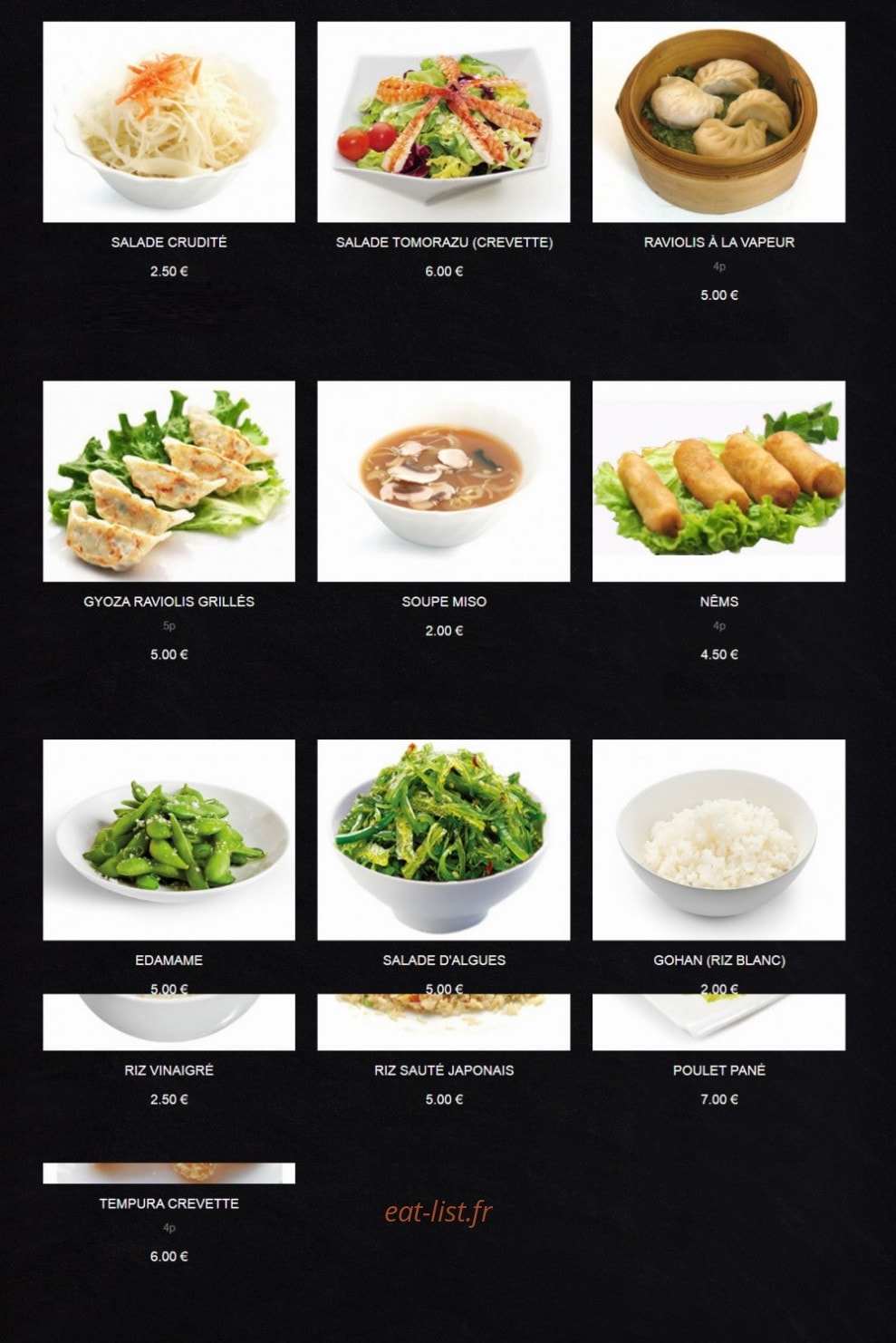 Fu Ji Sushi — carte page 2