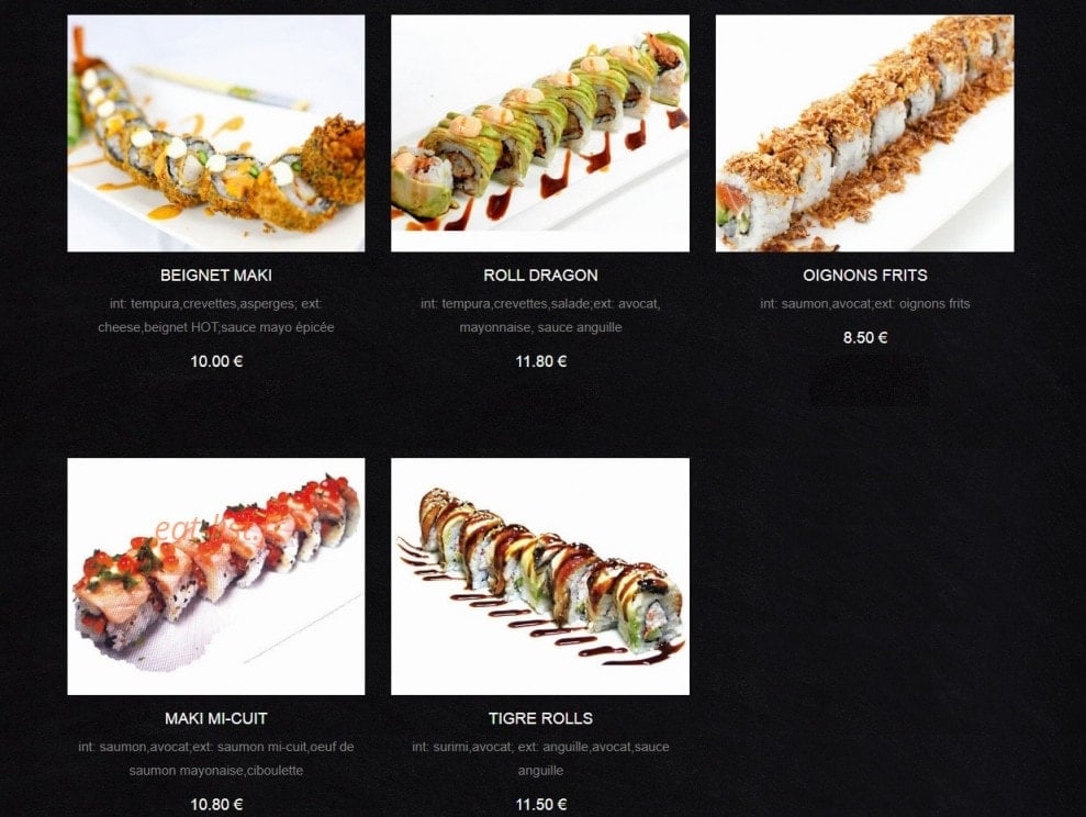 Fu Ji Sushi — carte page 13