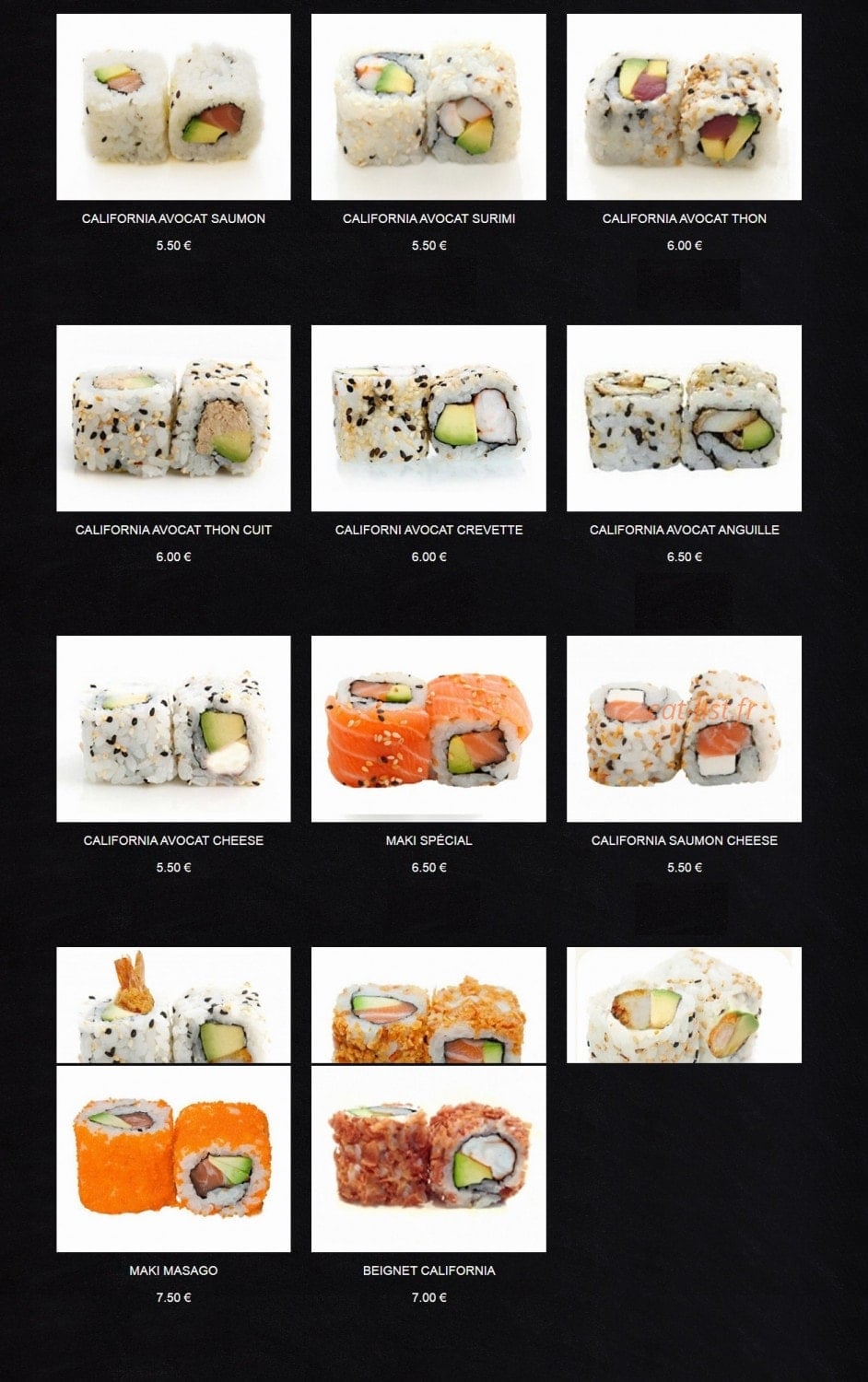 Fu Ji Sushi — carte page 6