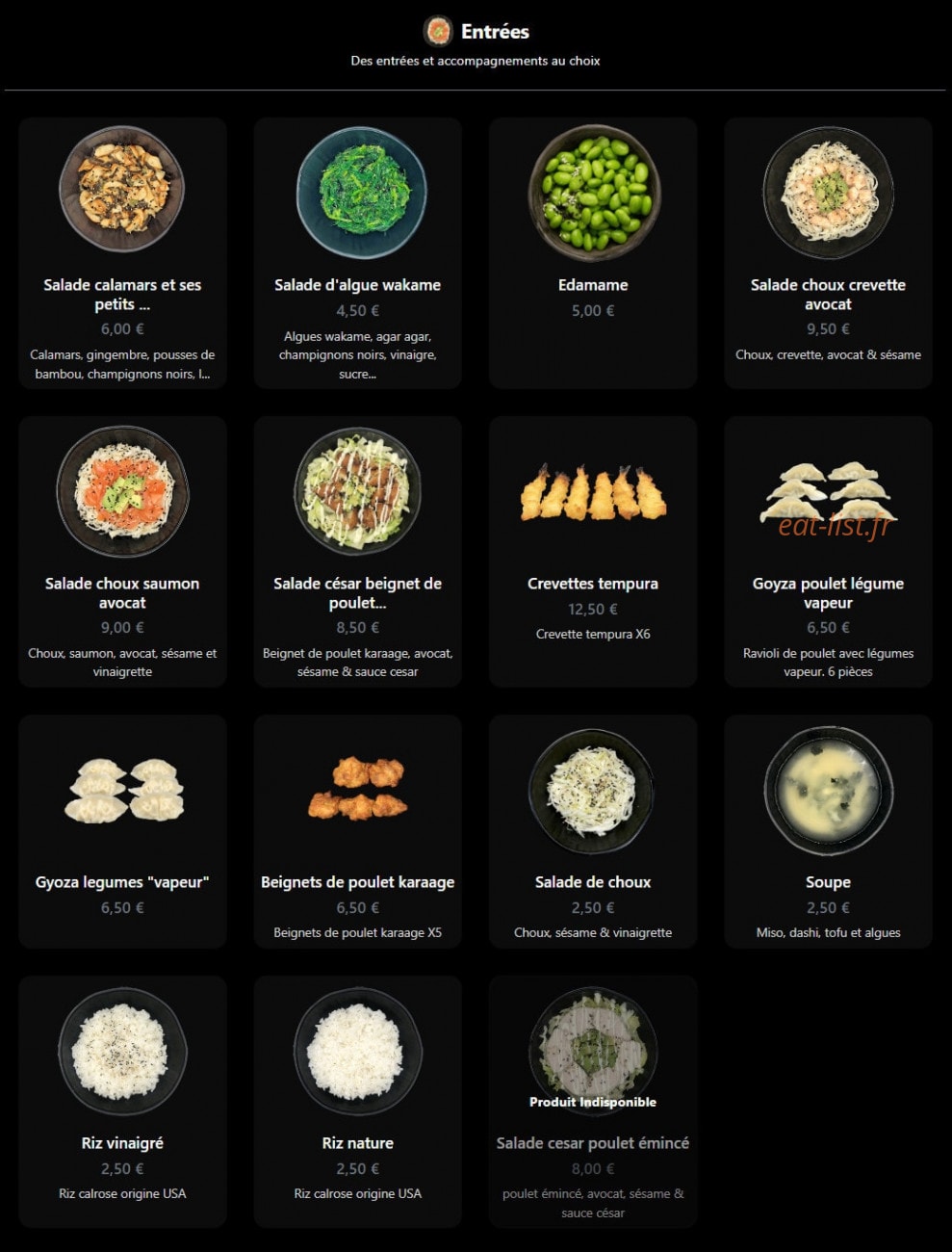 Jap Eat — carte page 2