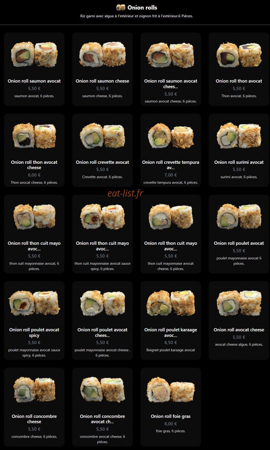 Jap Eat — carte page 9