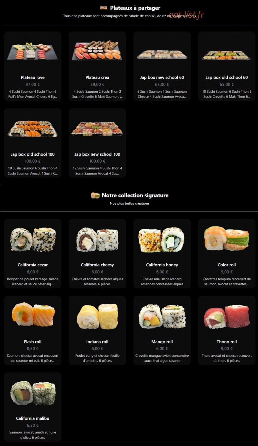 Jap Eat — carte page 4