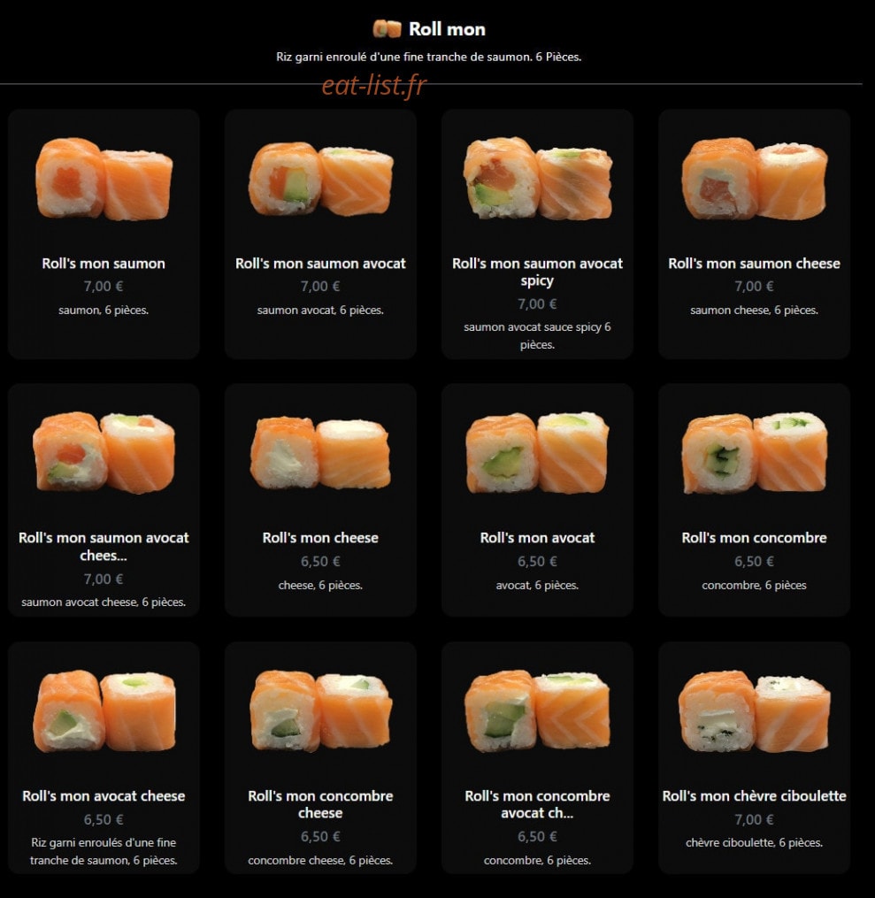 Jap Eat — carte page 8