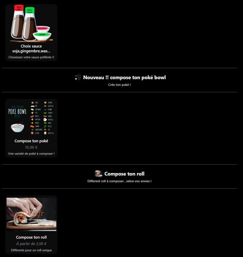Jap Eat — carte page 1