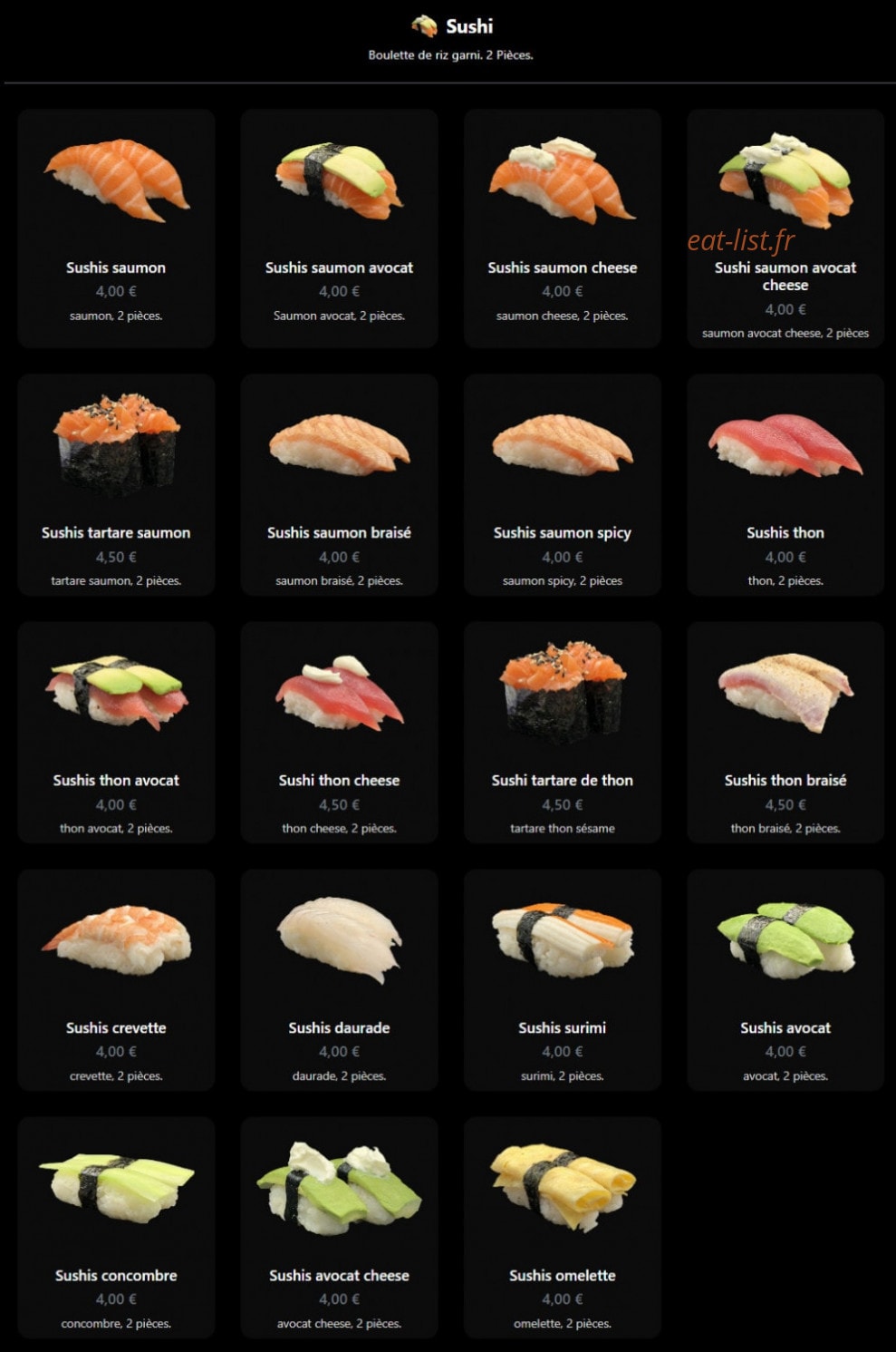Jap Eat — carte page 6