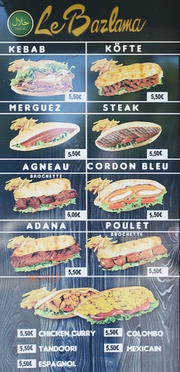 Le Bazlama — carte page 3