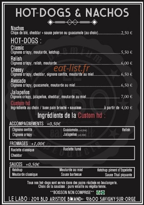 Le Labo — carte page 1