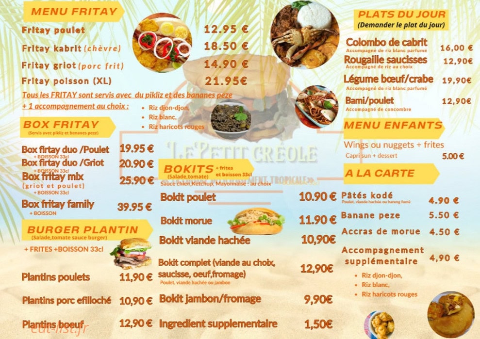 Le Petit Créole — carte page 2