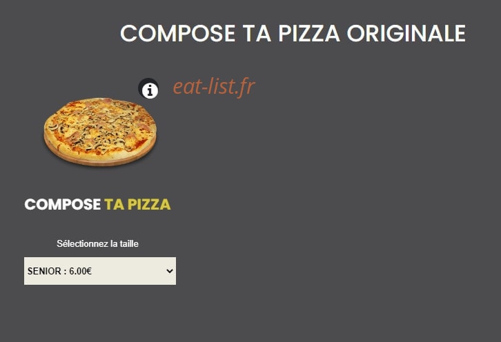 Wardy's Pizza — carte page 1