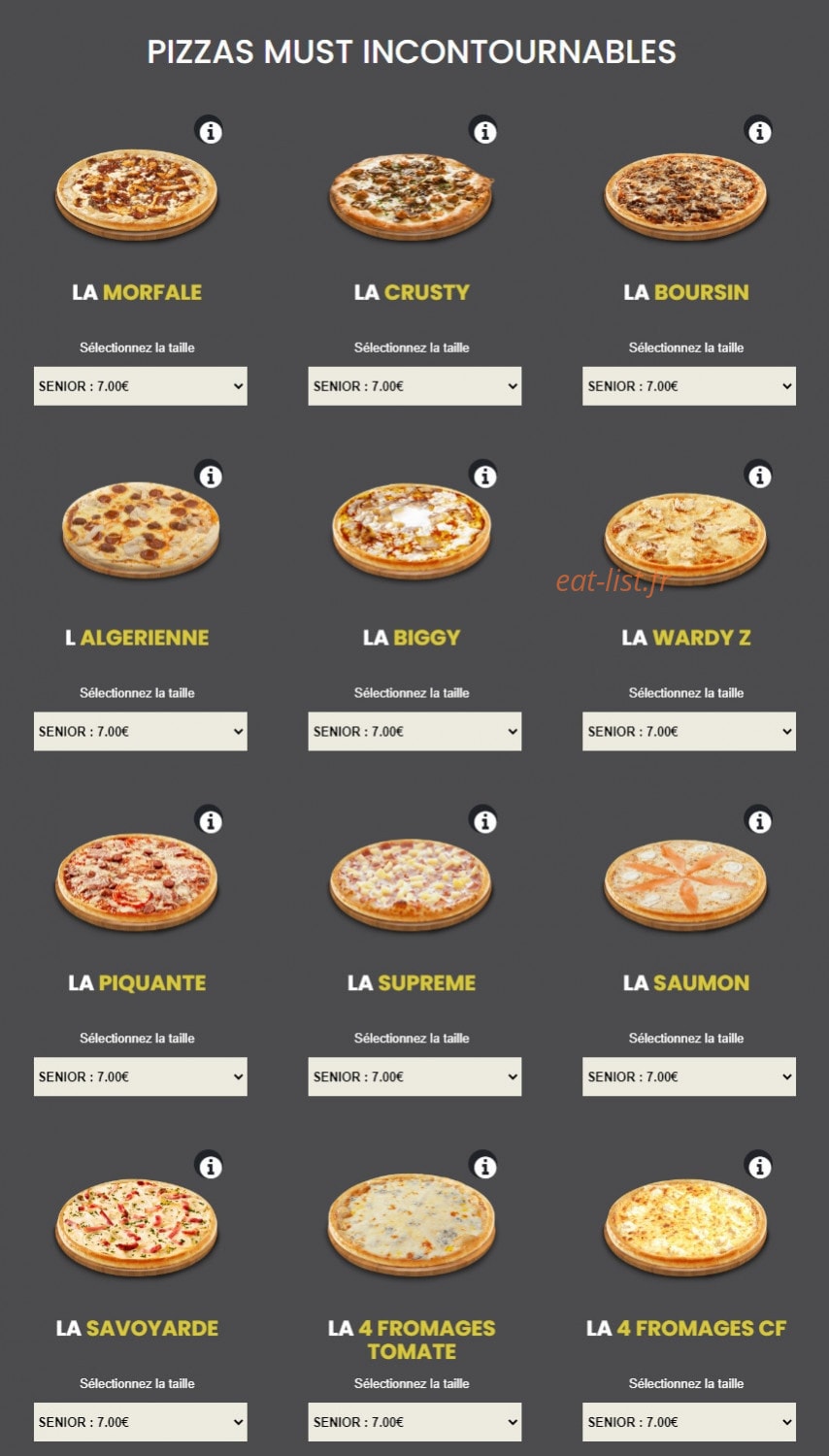 Wardy's Pizza — carte page 3