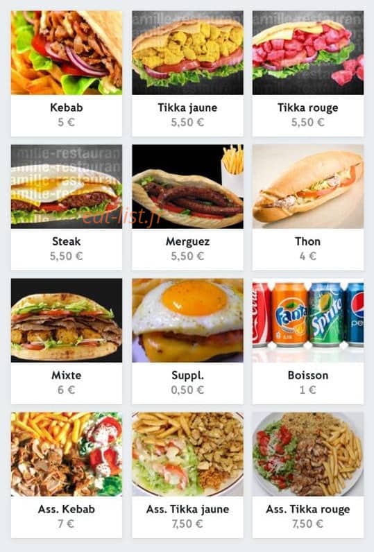 46 kebab street — carte page 1