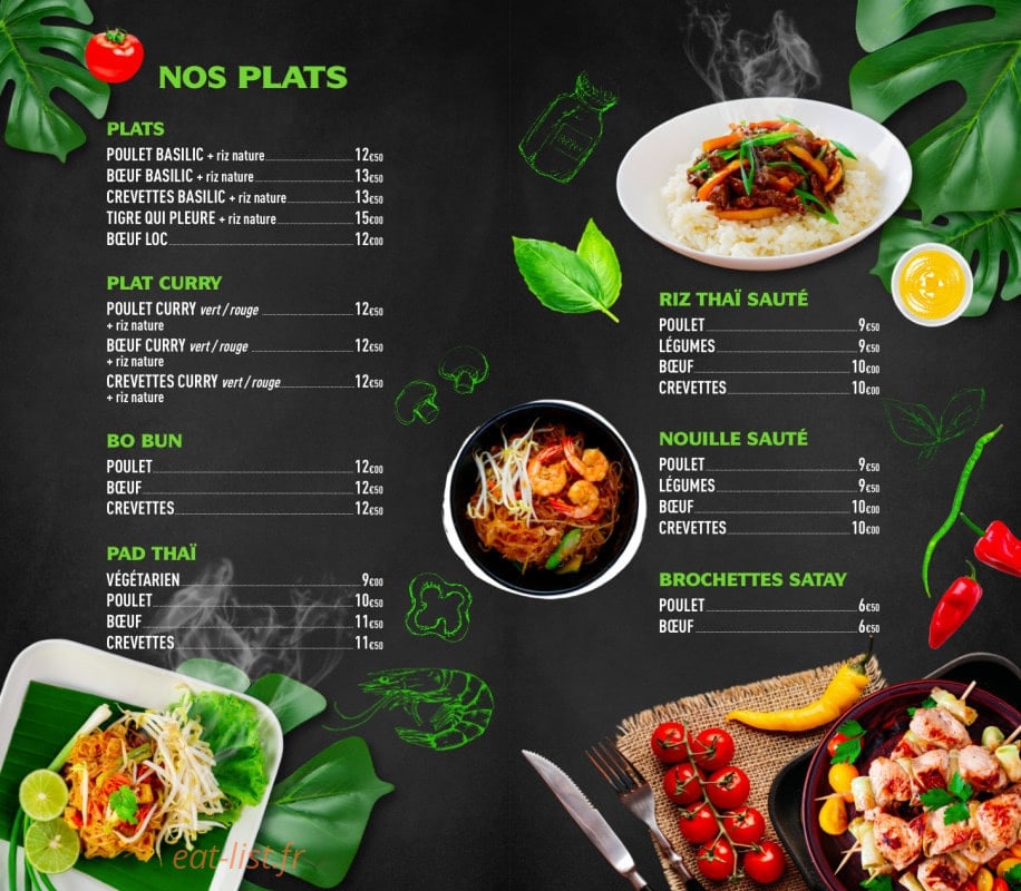Pad Thaiya Wok — carte page 1