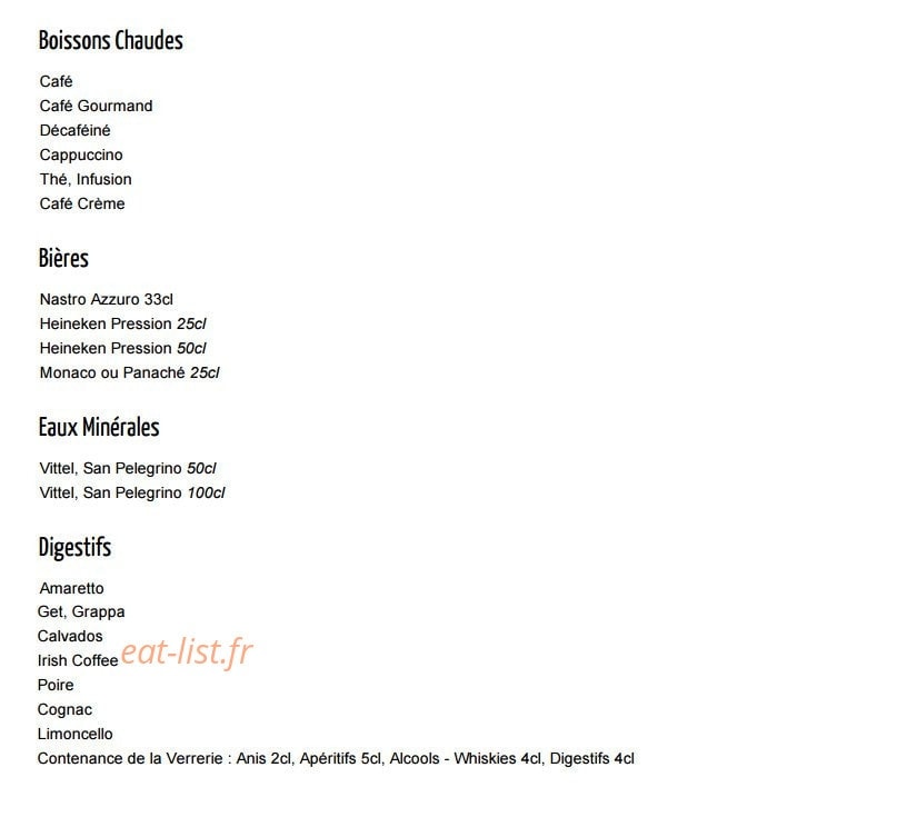 Au Soleil Italien — carte page 9