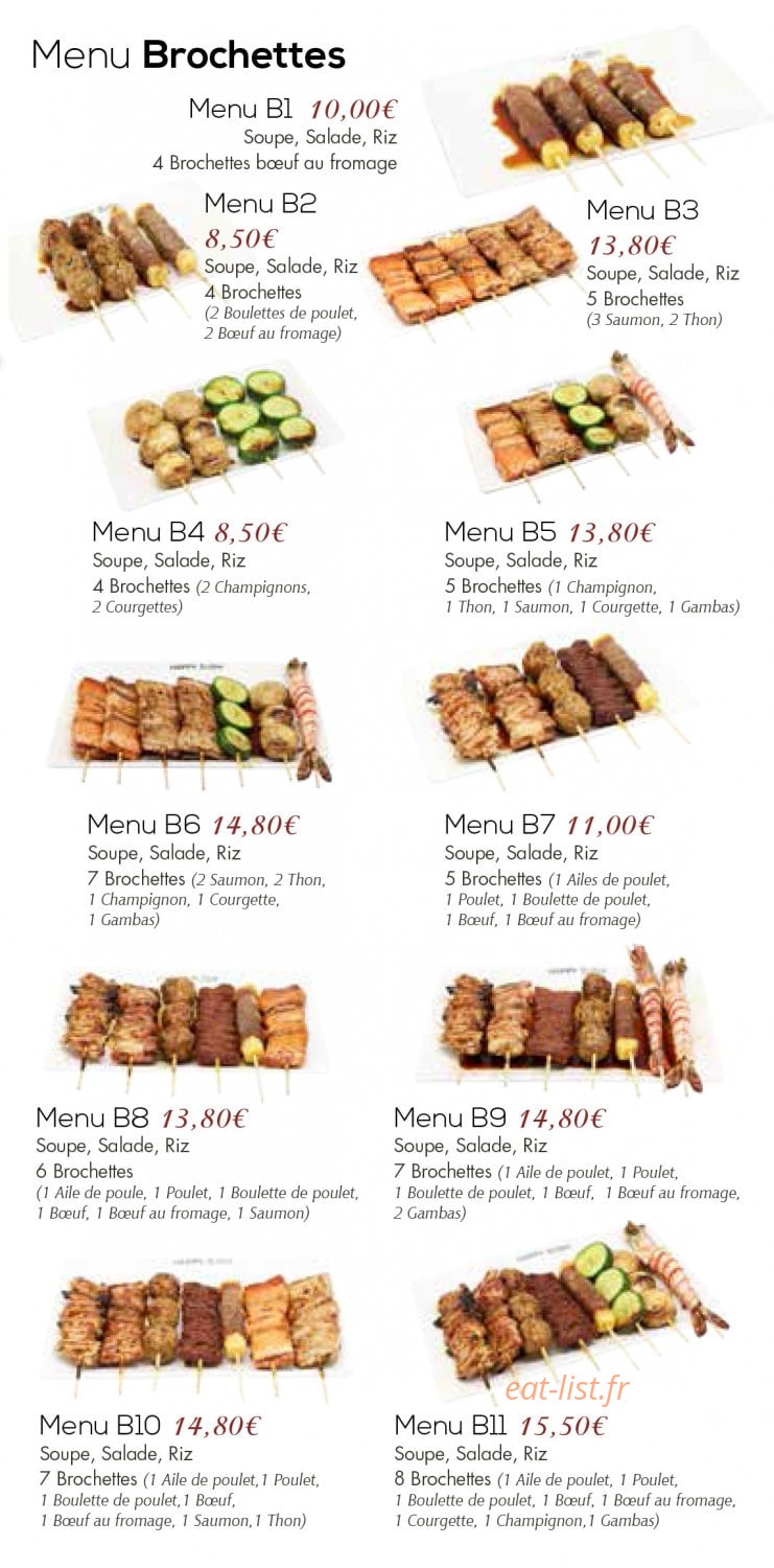 Happy Sushi — carte page 7