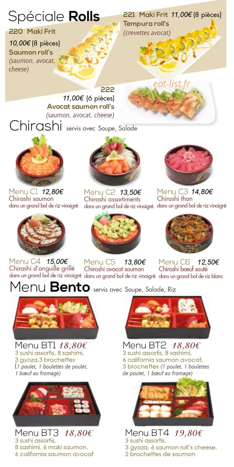 Happy Sushi — carte page 3