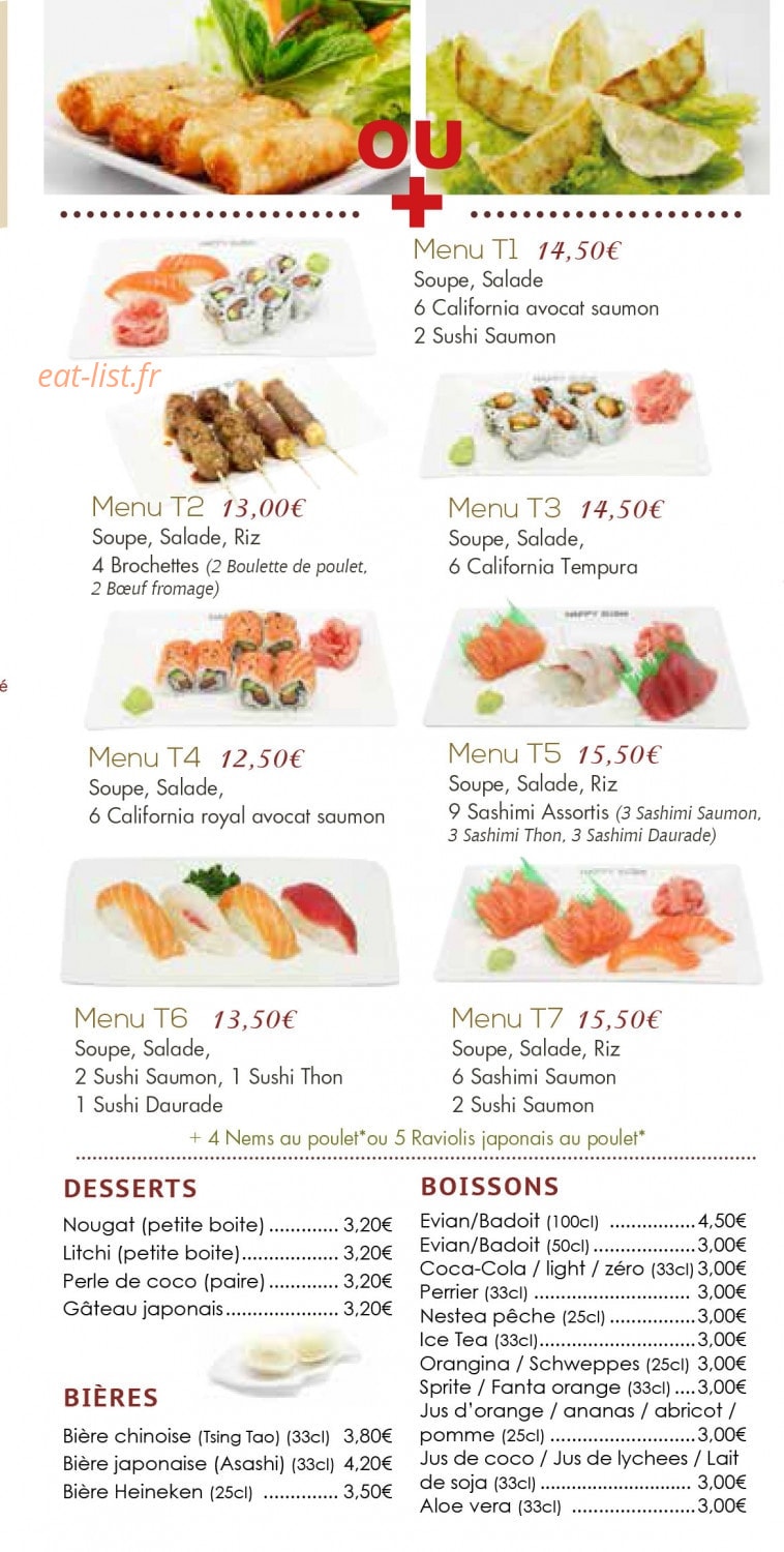 Happy Sushi — carte page 9