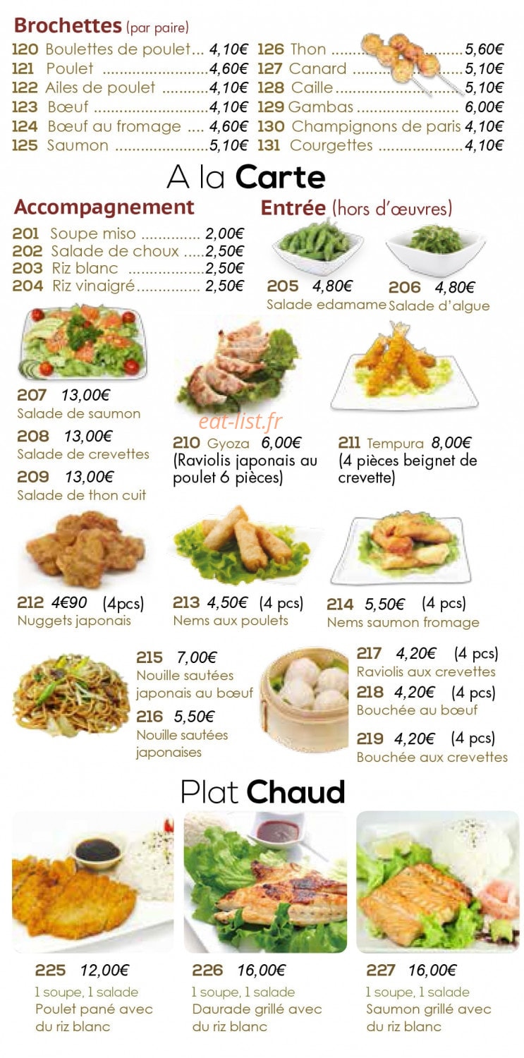 Happy Sushi — carte page 2