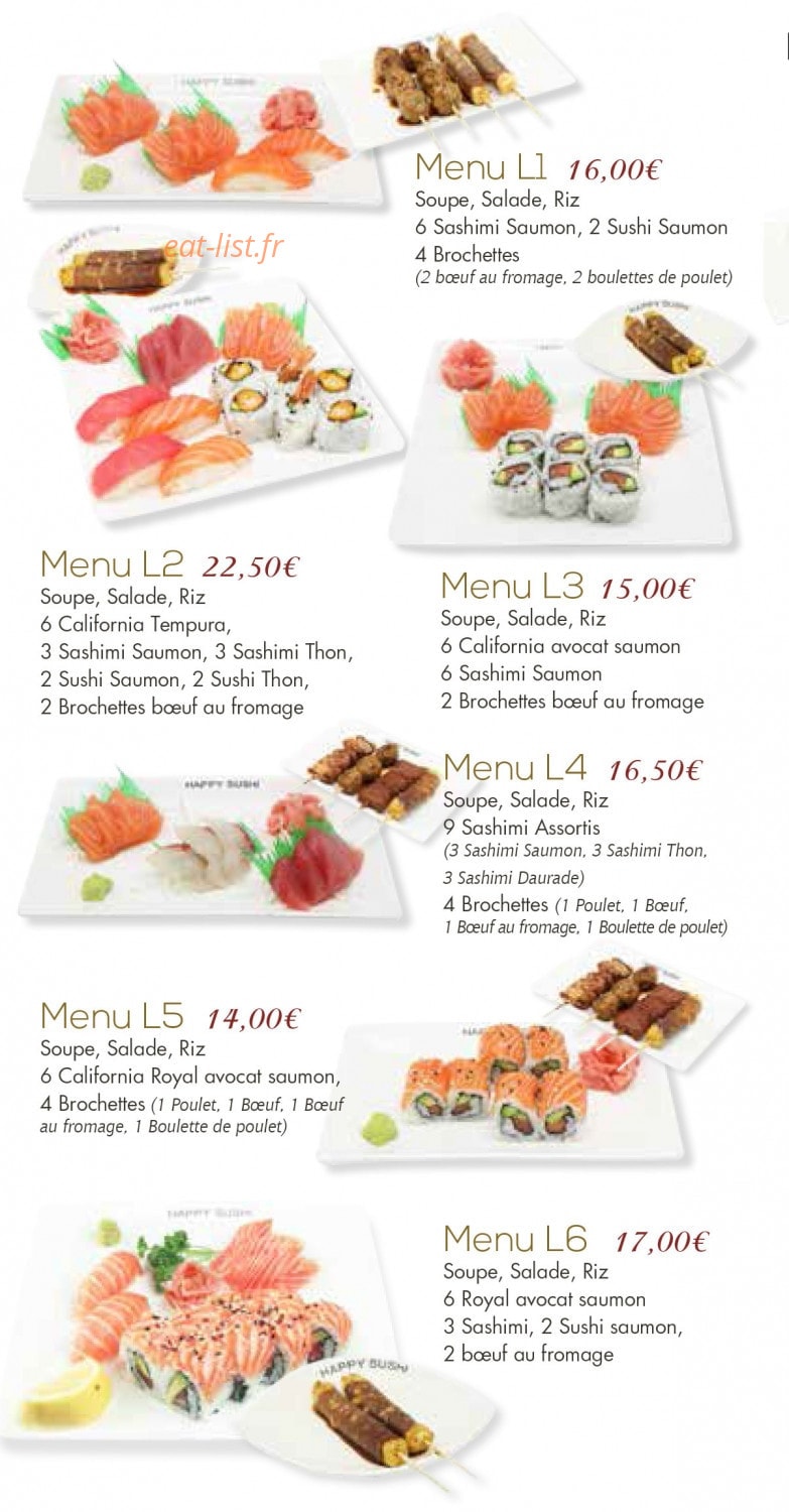 Happy Sushi — carte page 6