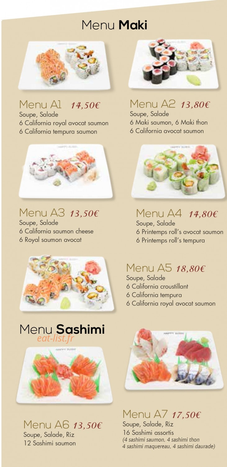 Happy Sushi — carte page 4