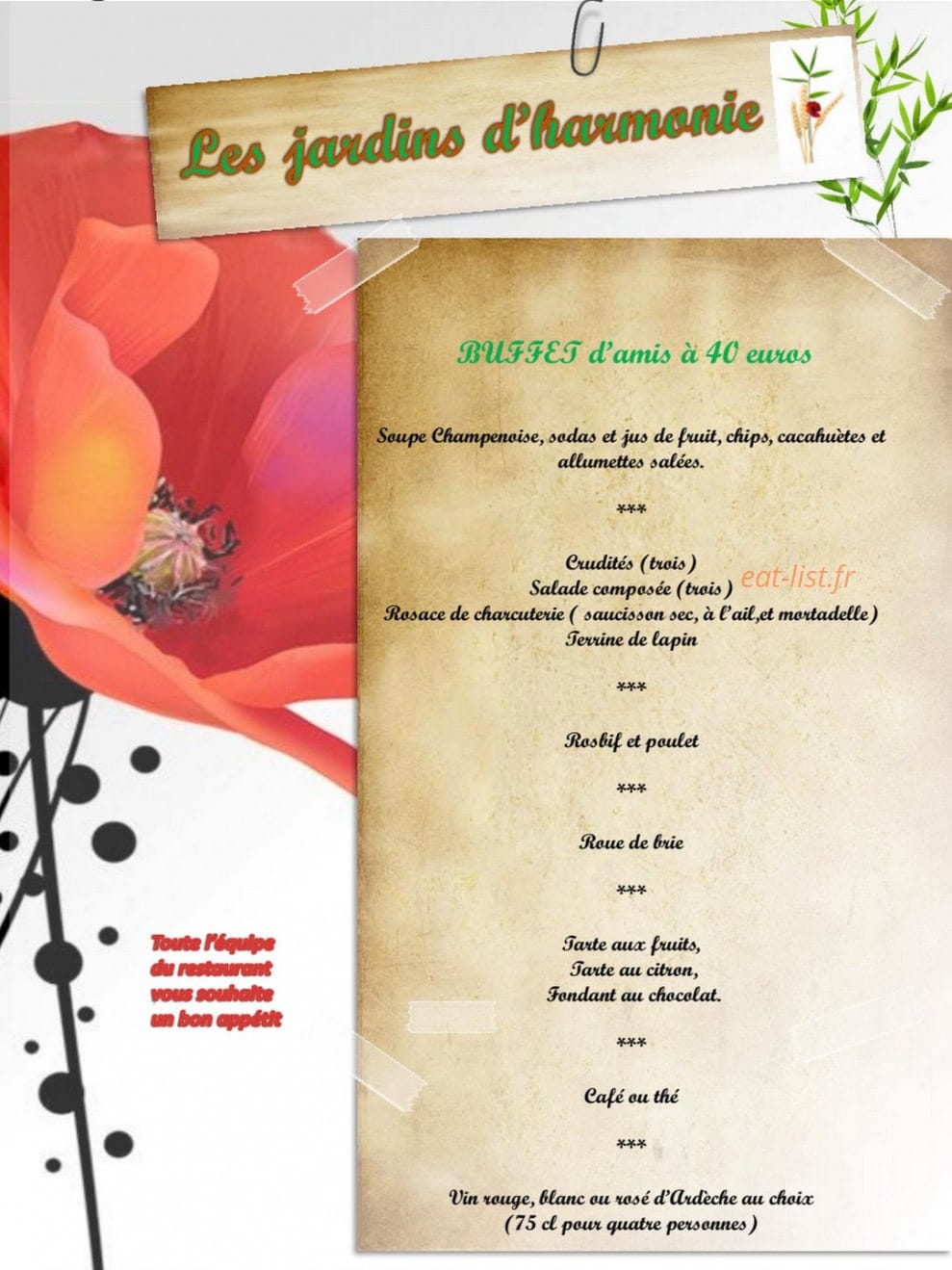 Les Jardins d'Harmonies — carte page 3