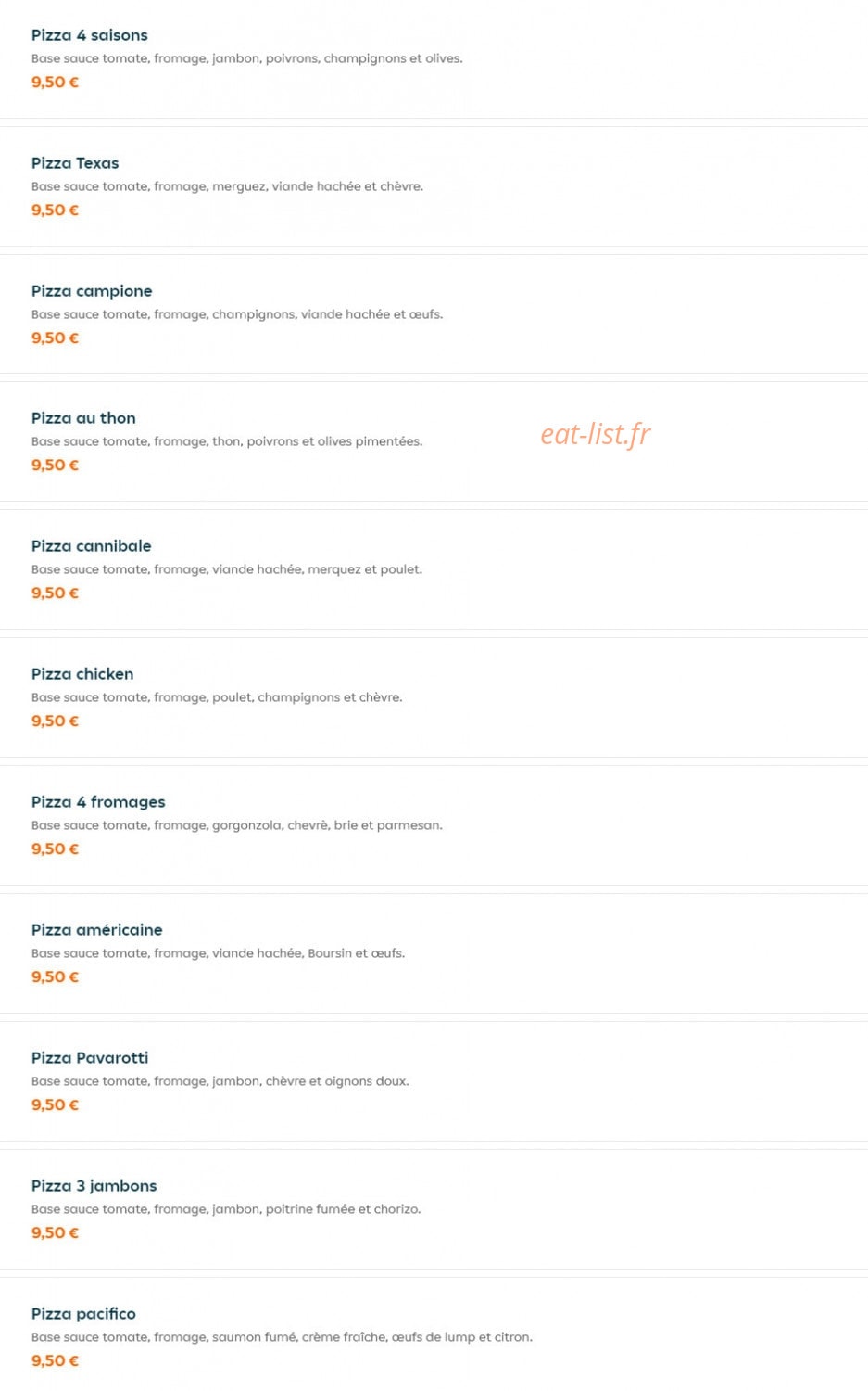 Maestro Pizza — carte page 4