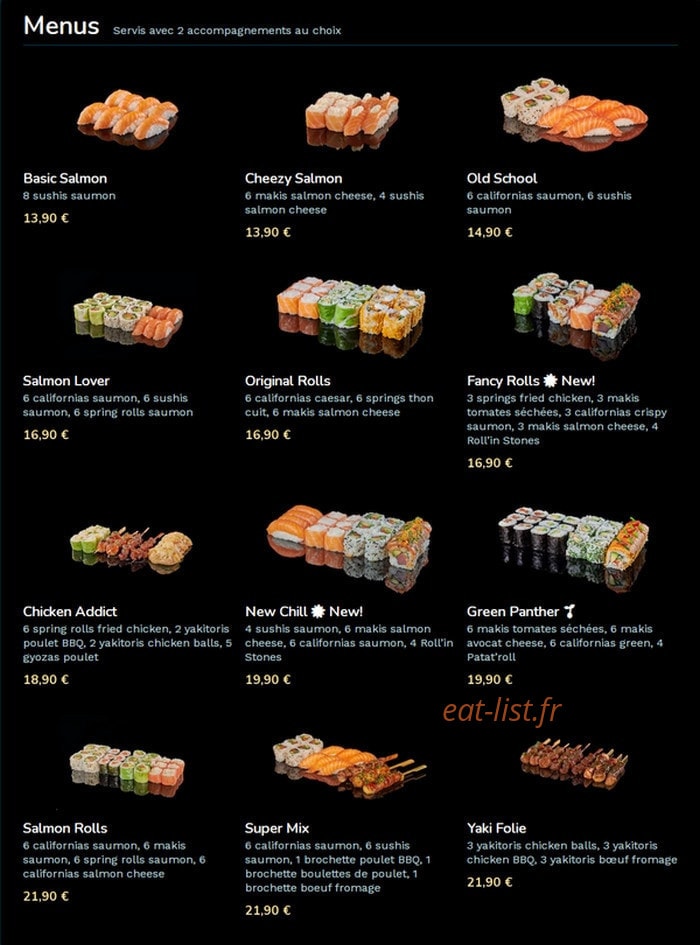 Mimo sushi — carte page 1