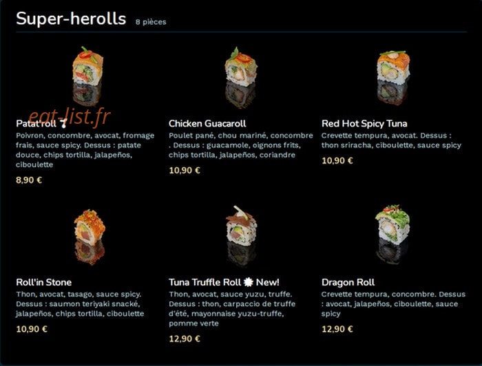 Mimo sushi — carte page 3