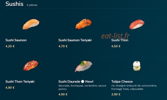 Mimo sushi — carte page 12