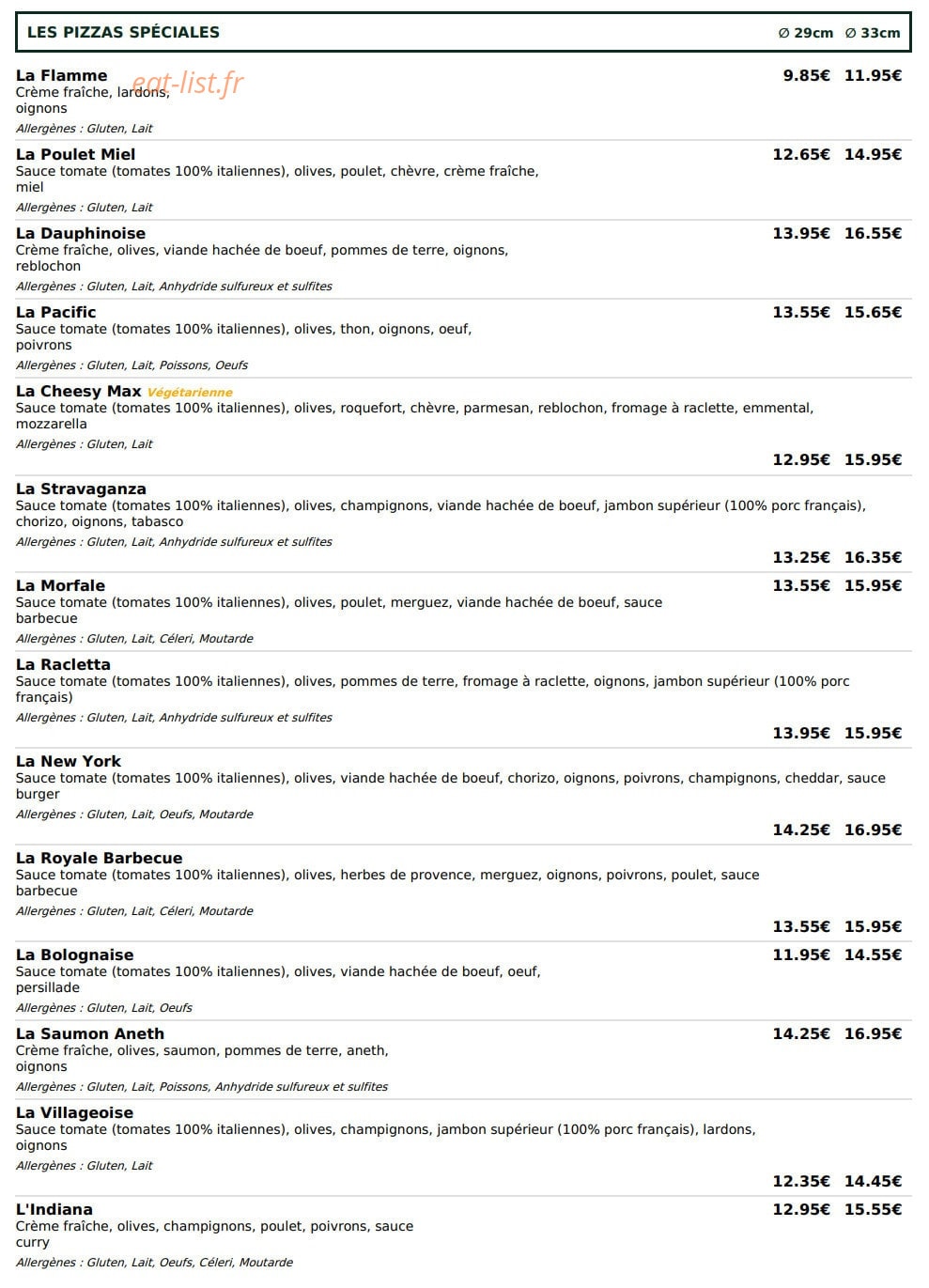 Le Kiosque à Pizzas — carte page 3