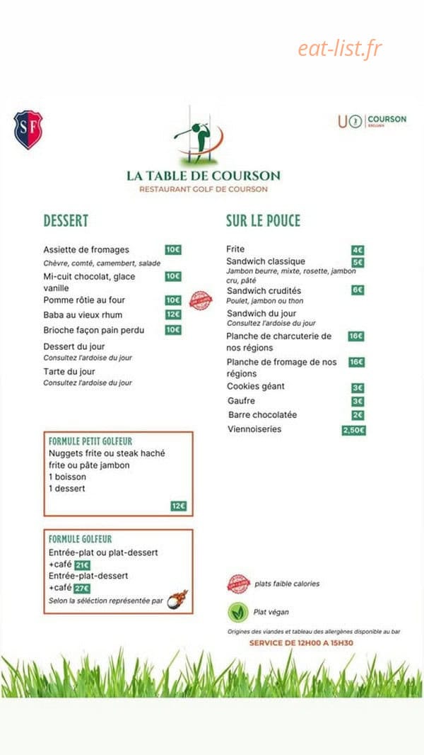 La Table de Courson — carte page 2
