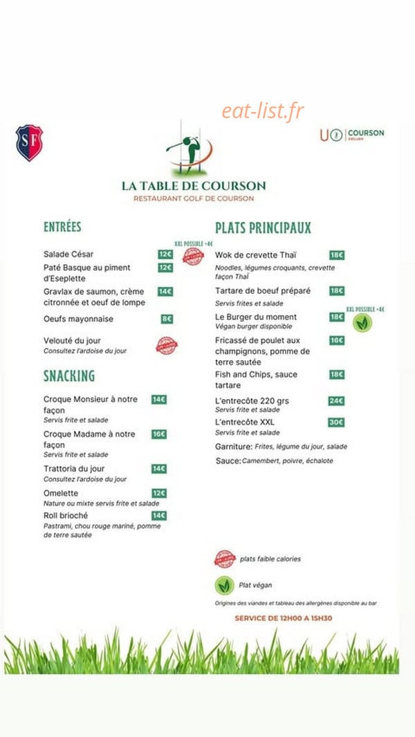 La Table de Courson — carte page 1