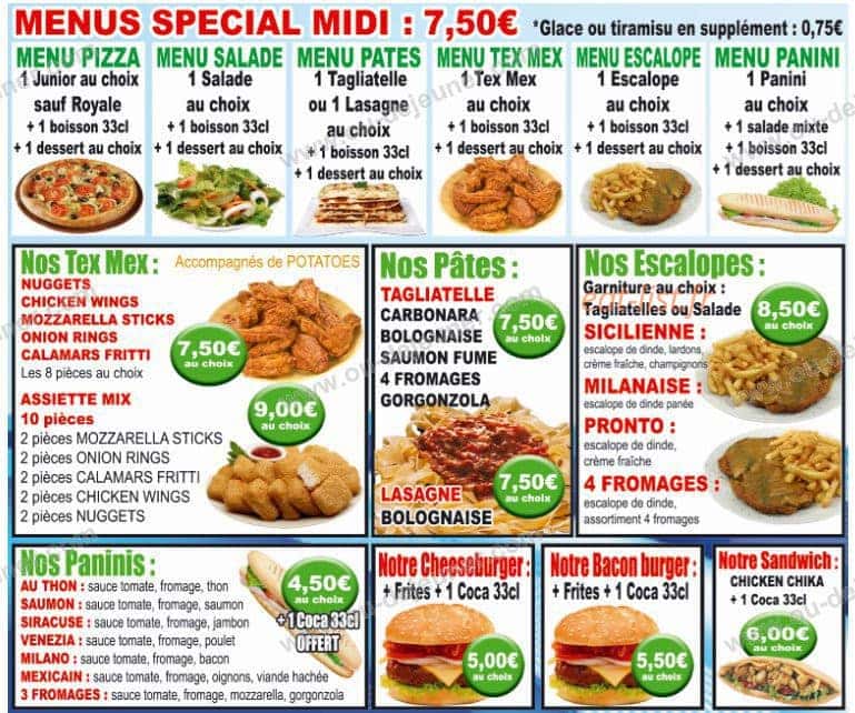 Allo Pizza Pronto — carte page 2