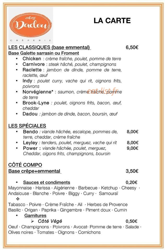 Chez Dadou — carte page 2