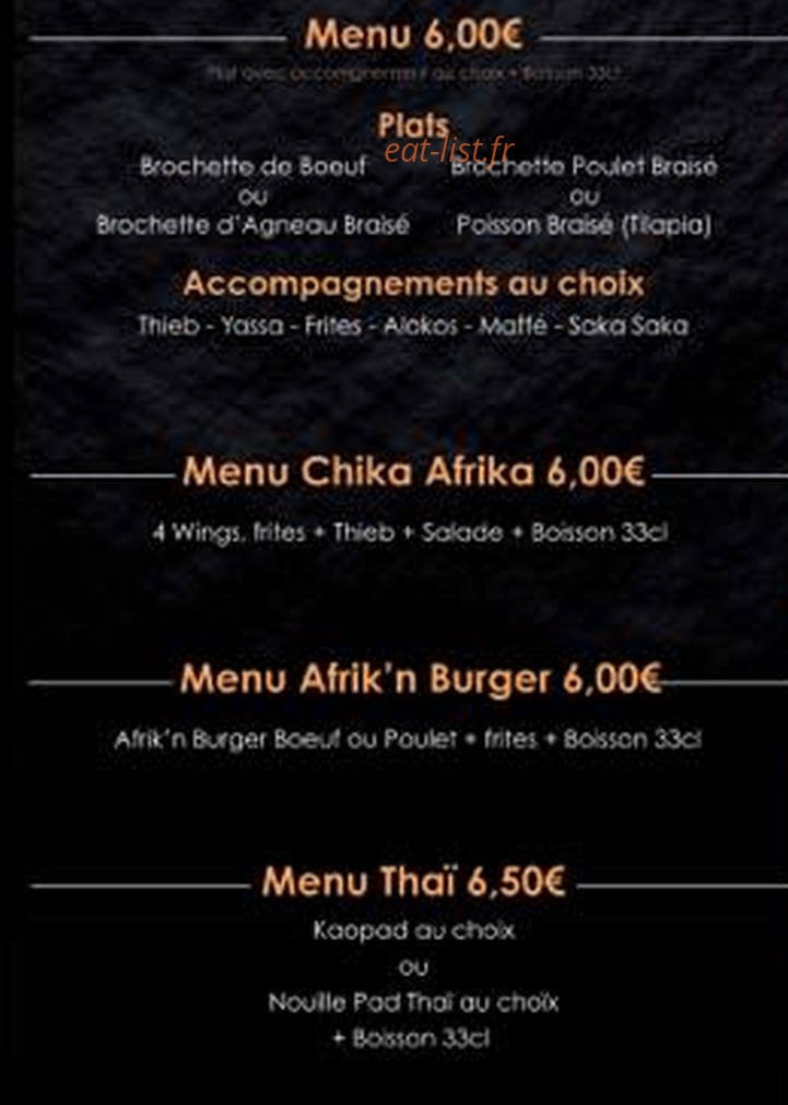 Afrik'n THAÏ — carte page 2