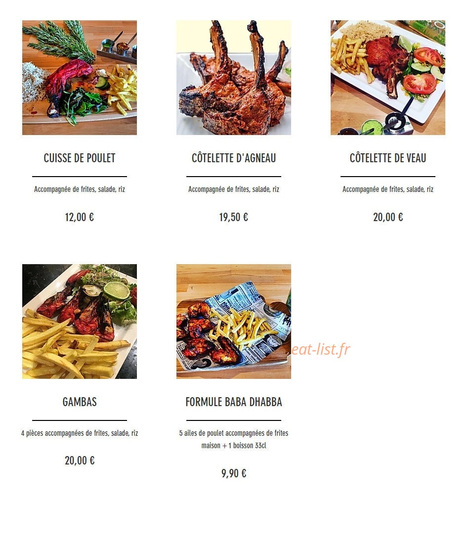 Baba cheese naan — carte page 7